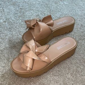 Public desire nude sandals platform size US9